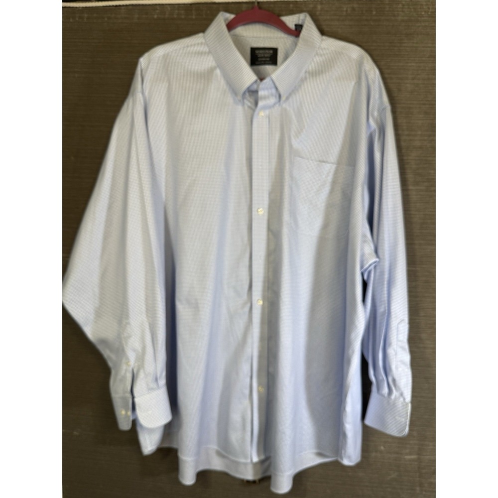 Nordstrom Smartcare Wrinkle-Free Cotton Traditional Check Dress Shirt 19.5-36/37